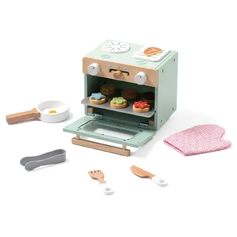 Fornetto Gioco in Legno con Accessori e Alimenti