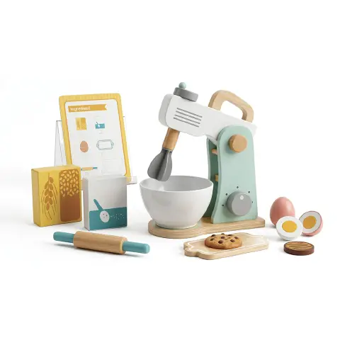 Mixer Impastatrice Gioco in Legno con Accessori e Ricettario