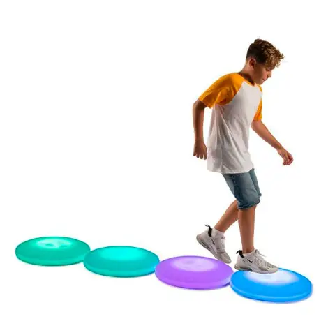 Piastrella Luminosa Interattiva, Disco Sensoriale LED 50 cm, Ricaricabile