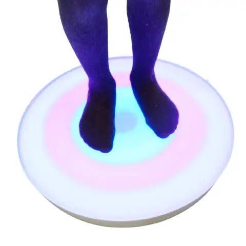 Pedana LED Interattiva a Pressione, Piastrella Sensoriale Rotonda 50 cm