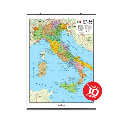 Carta Geografica Italia - 10 Pezzi