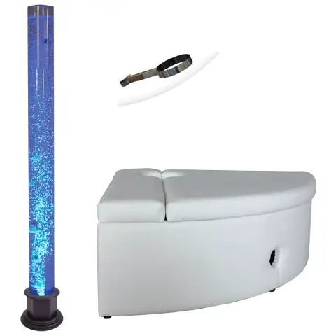 Pouff Angolare Imbottito con Tubo di Bolle 180 cm