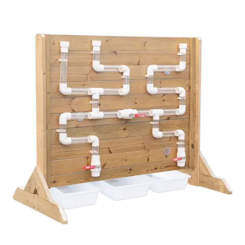 Pannello dei Travasi e Pista d'Acqua in Legno, Stazione Sperimentale Outdoor per Bambini
