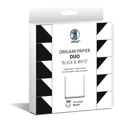Carta Origami Duo - 100 fogli 15x15 cm - Bianco/Nero