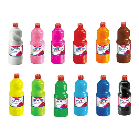 Tempera Pronta Extra Quality Giotto - 12 Colori - Flacone 1000 ml