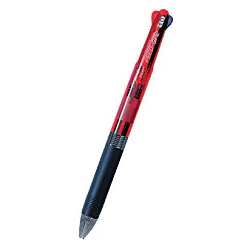 Penna a Scatto Pilot Feed GP a 2 colori (nero-rosso). Penna a sfera 1 mm a scatto.