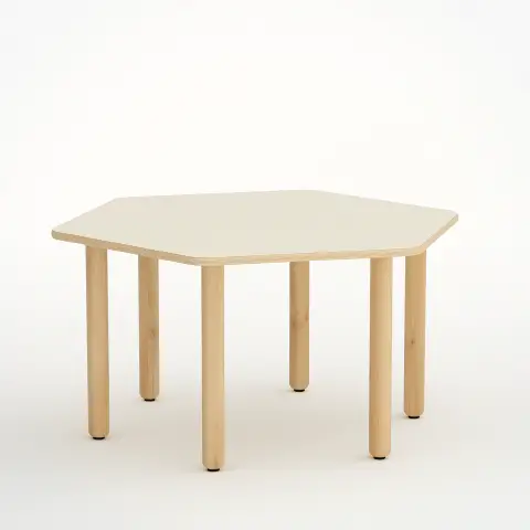 Tavolo Forma Esagonale Misura 3 Magnolia Per Scuola Primaria - Conforme CAM