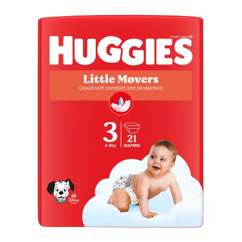 Pannolini Huggies Little Movers Pacco Base 3^ 4-9 Kg 21 Pezzi