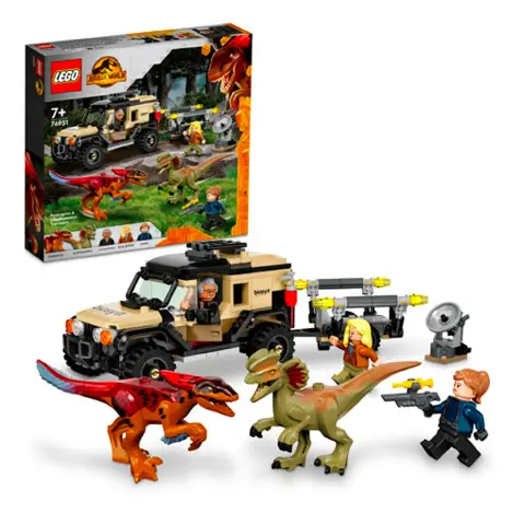 Lego Jurassic Wolrd Trasporto del Piroraptor e del Dilofosauro