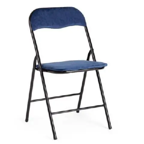 Sedia Pieghevole Amal Velluto Blu Bizzotto 0733142