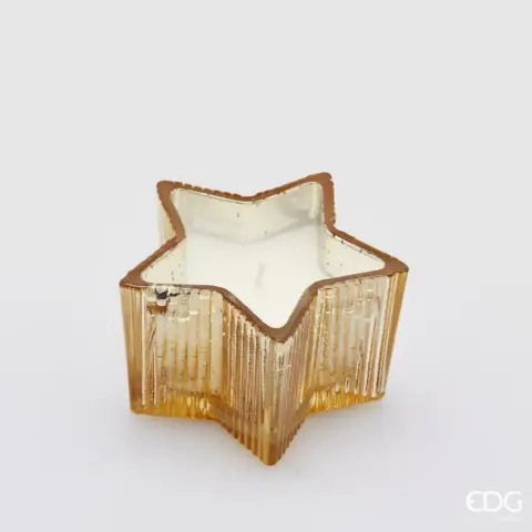 Candela Stella Natalizia Ambra Mirra 10,5x6,5cm Decorazione