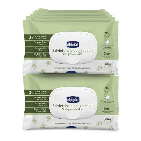 Salviette Multiuso Biodegradabili, Senza Alcool da 60pz Biodegradabili - confezione 12 pz