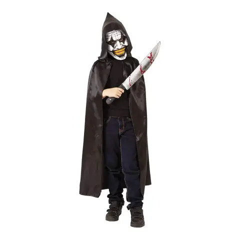 Costume Da Bambola Assassina Per Bambina Fiesta Guirca | Vestito Lungo Bianco E Giacca Effetto Pelle Per Halloween 10-12 Anni