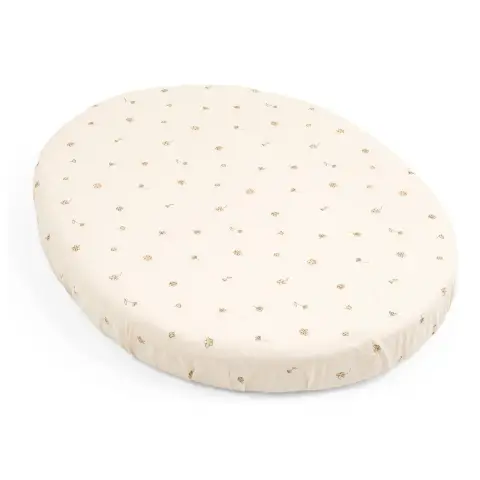 Stokke Sleepi V3 Mini Lenzuolo Sotto Culla Flower Ecru Ocs