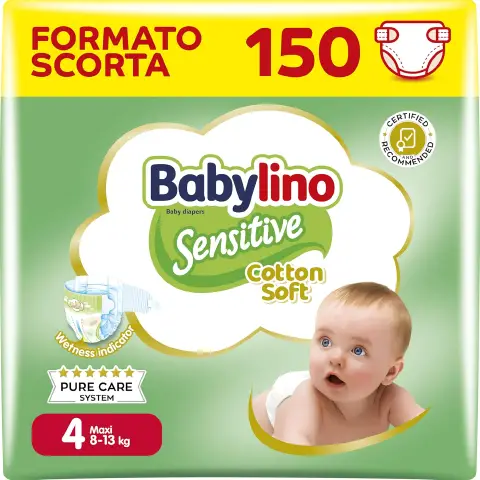Babylino Sensitive Economy Diapers Size 4 - 8/13 Kg - 50 Pieces - 3 pack