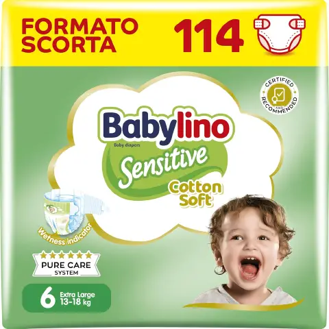 Babylino Sensitive Economy Diapers Size 6 - 13/18 Kg - 38 Pieces Per Pack X - 3-pack