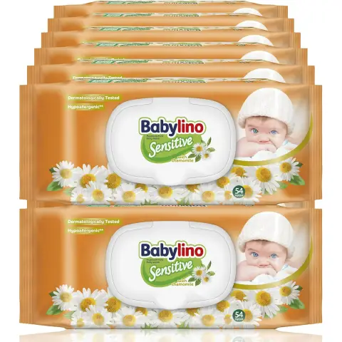 Babylino Sensitive Chamomile Wipes 54 Pieces - 16-pack