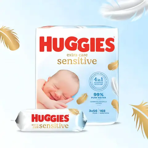 Pure Water Extra Care 99% Water Huggies Wipes Pieces 56x3