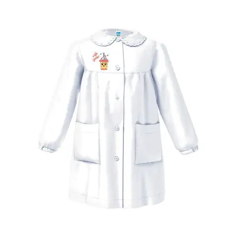 Grembiule Bambina Asilo Milk Shake Bianco 3 Anni
