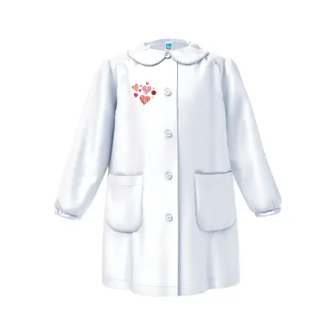 Grembiule Bambina Scuola St Cuoricini Bianco 10 Anni