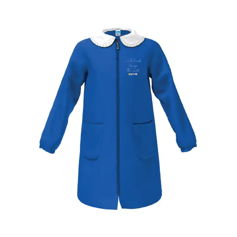 Grembiule Bambina Scuola Zip Cuoricini Blu 9 Anni