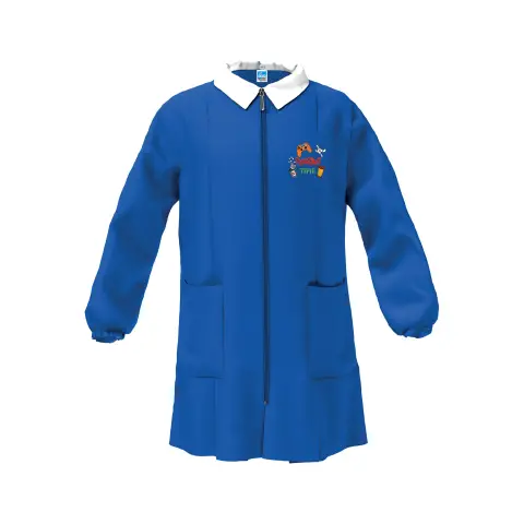 Child School Apron Zip Game Blue 10 Years Old