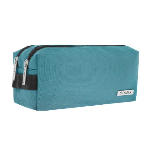 Comix Astuccio Portapenne Scuola 2 Zip Monocolore Avio