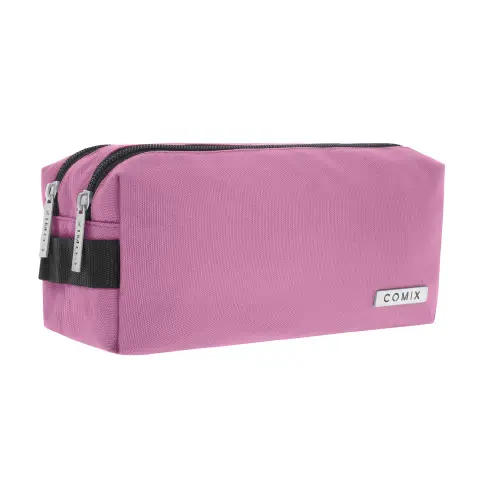 Comix Astuccio Portapenne Scuola 2 Zip Monocolore Mauve