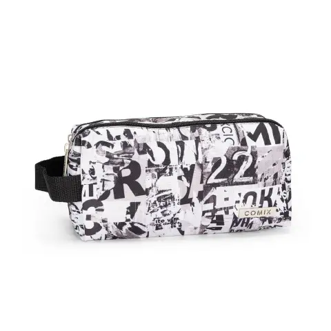 Comix Astuccio Portapenne Scuola 2 Zip Allover Patchwork