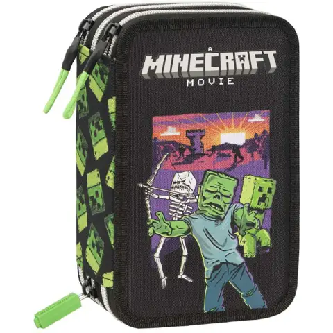 Minecraft Movie Astuccio Scuola Corredo 3 Zip