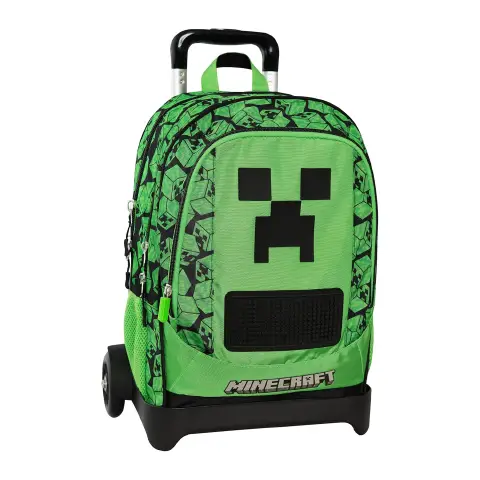 Minecraft Zaino Scuola Organizzato Trolley Staccabile Pixel