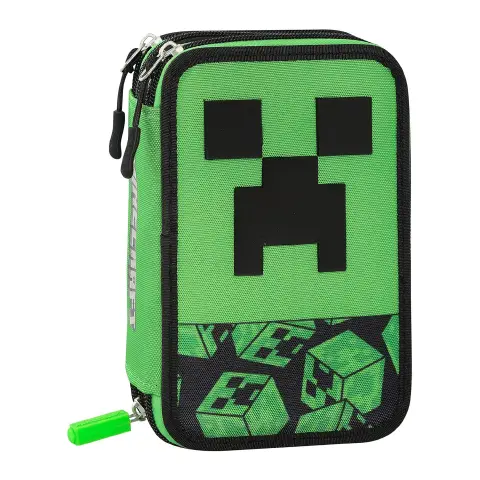 Minecraft Astuccio Scuola Corredo 3 Zip Pixel