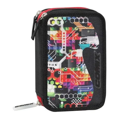 Comix Wave Astuccio Scuola Corredo 3 Zip Beep Boy
