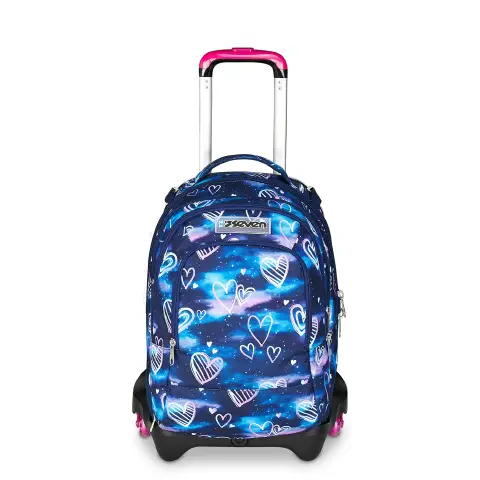 Gloomy Heart Backpack School Trolley Jack -3wd+ Detach