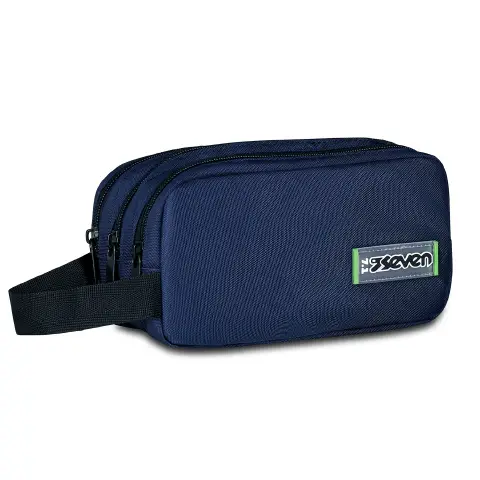 Freethink Unisex Bustina Scuola 3 Zip Blue Deep