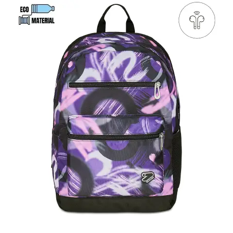 Color Mark Girl Backpack School Reversible Backpack Grs Earphones Wireless