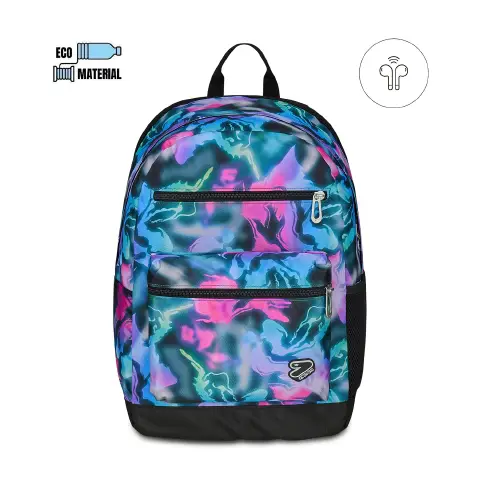 Inside Rocks Zaino Scuola Reversible Backpack Grs Earphones Wireless