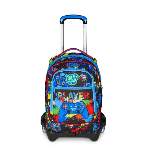 Sj Gang Game-led Boy Zaino Scuola Trolley Jack-3wd+