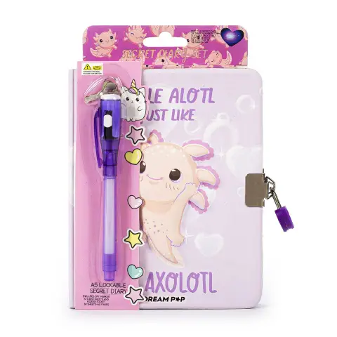 Tri-coastal Design Set Diario Scuola Segreto con Penna Magica Axolotl