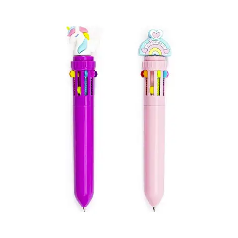 Tri-coastal Design Set 2 Penne Multicolor con Topper Unicorn