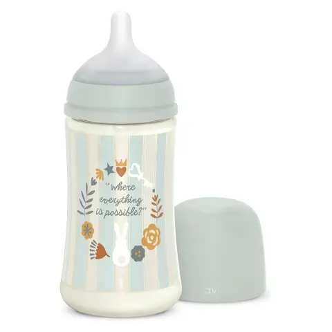 Biberon Wonder In Silicone Anticolica 270ml Flusso Medio M Azzurro