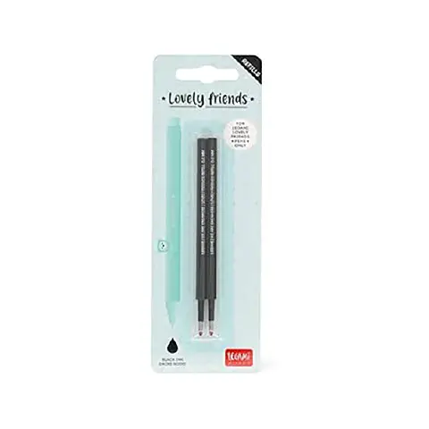 Legami Lovely Friends - Set di 2 ricariche per penna gel, colore: nERO