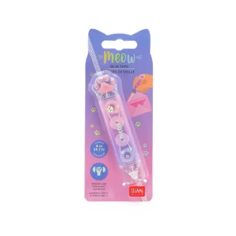 Legami Colla a Nastro Meow, Nastro Adesivo, a Forma di Zampa