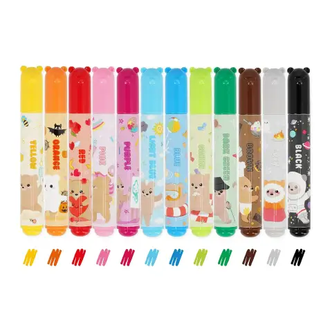 Legami - Set di 12 Pennarelli - Teddy Friends, TEDDY BEAR 12 Colori Assortiti