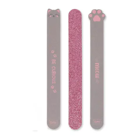 Legami - Set di 3 Lime per Unghie, Tema Kitty