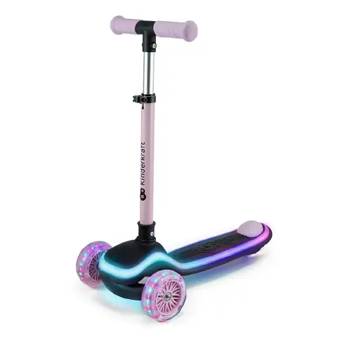 Monopattino Bambini RAKET Rosa con Luci LED e Chiusura Rapida