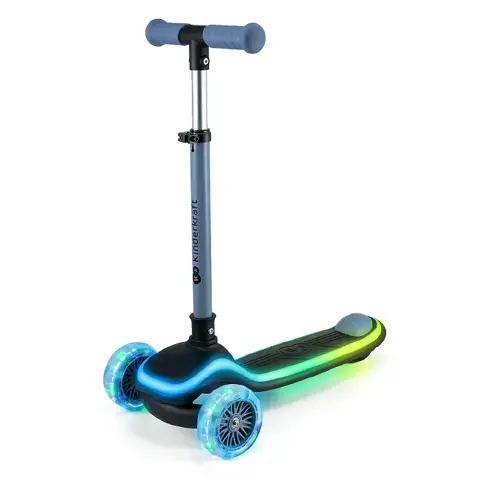 RAKET Blue Children's Scooter with LED Lights and Quick Close