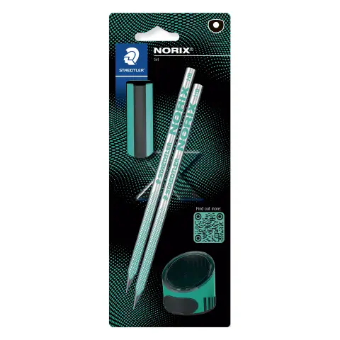 Matita Norix Staedtler In Grafite Grad. HB Set Scuola 3 Pezzi Verde