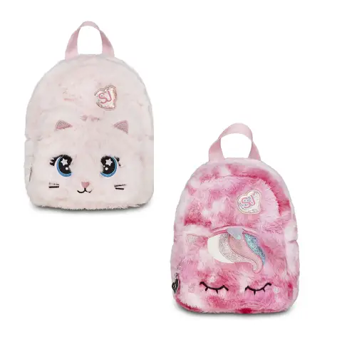 Sj Gang Plushy Mini Zainetto Fantasie Assortite Unicorno E Gattino