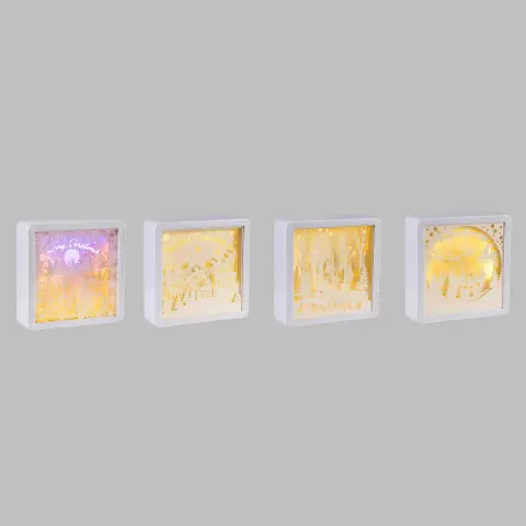 Decorazione Papercut Silhouette LED 16x16 cm con Timer